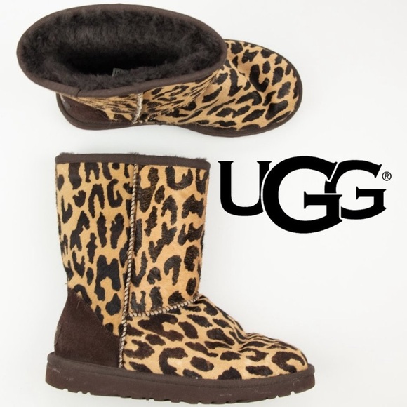 UGG Brown and Tan Animal Print Boots - Picture 1 of 10